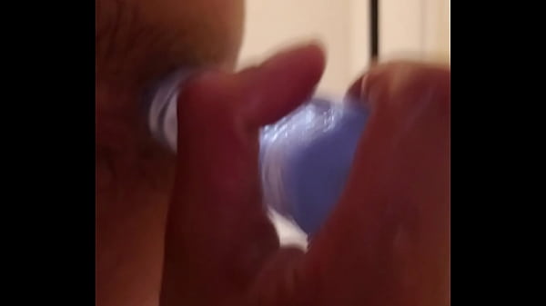 Using a long dildo on myself 