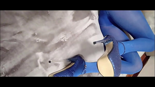 preview Milf in blue pantyhose shoes skirts