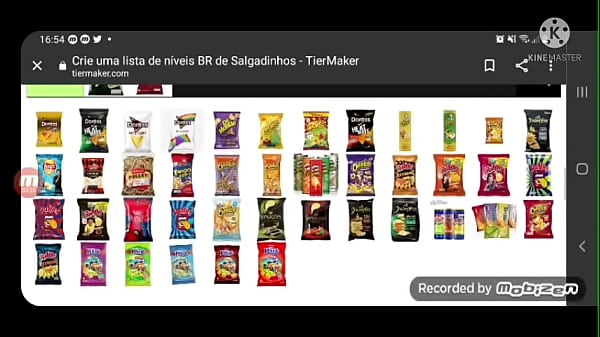 Tier list de salgadinhos