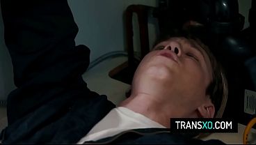 Redhead Transgender Ass Fuck The Plumber in The Kitchen