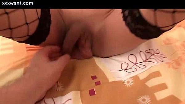 Asian shemale in stockings gets asshole dildo 