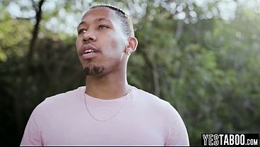 Horny homeless guy watches petite sexy Latina MILF devour her lovers big black cock 