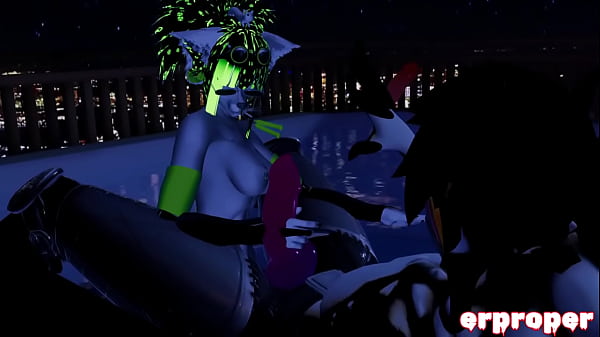 Vrchat blowjob in a hot tub 