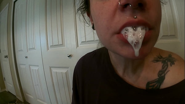 Messy cumshot drool