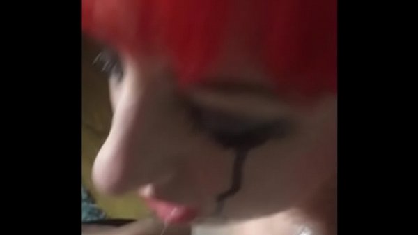 POV deepthroat facefuck messy spit cum on face