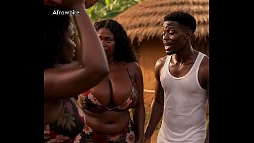 Hot Ebony [ Ai Generated ] Back Sexy African Nigerian Dark Big Boobs Huge Ass Thick Horny Milf Twin Sister House Wife Raw Fucked By A Teen Naija Handsome Dark Dude Raw After Blowjob, Mixed Missionary thumbnail