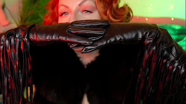 long_leather_black gloves fetish video from pin up Goddess