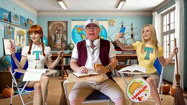 TORCELINI. HALLOWEEN LESSON. Witch teacher. Broomstick Ride! SFW 