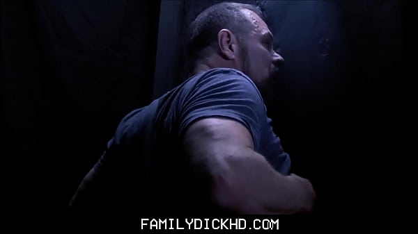 Cute And Curious Jock Stepson Sees Stepdaddy's Cock And Blows It In Glory Hole 