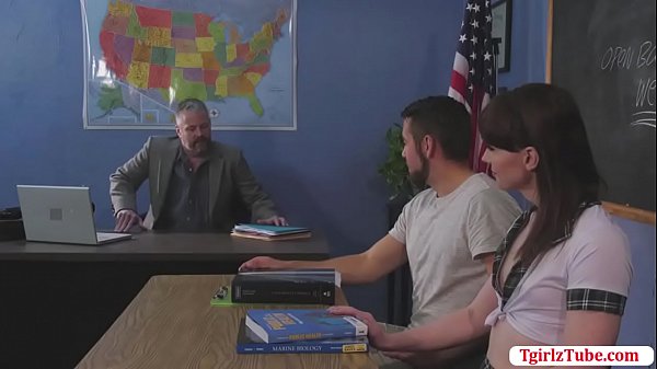 TGirl Natalie fucks her Classmates cock