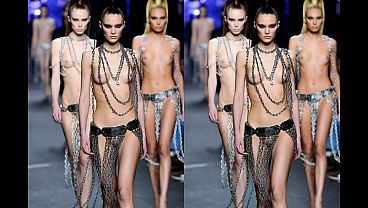 Ai fashion show in 3d on a runway vr goggles required 