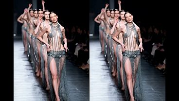 Ai fashion show in 3d on a runway vr goggles required 