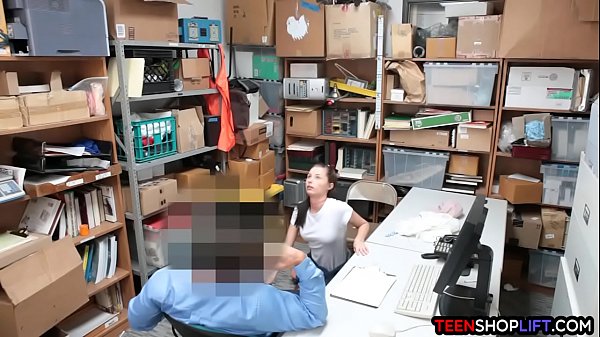 Tiny teen shoplifter caught and fucks to avoid_the cops