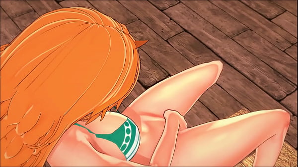 Play MP4 - The cute pirate Nami fingers her pussy in a bar - One Piece Hentai&period;