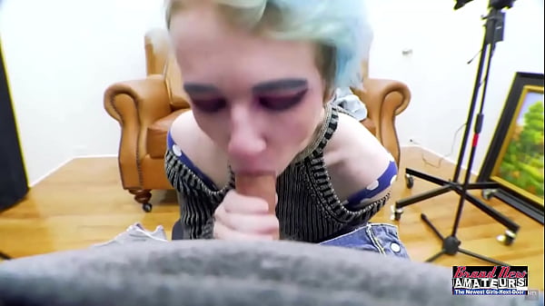 Play MP4 - Blue Haired Exotic Coed Raven Masturbates And Deepthroats A Hard Cock&excl;