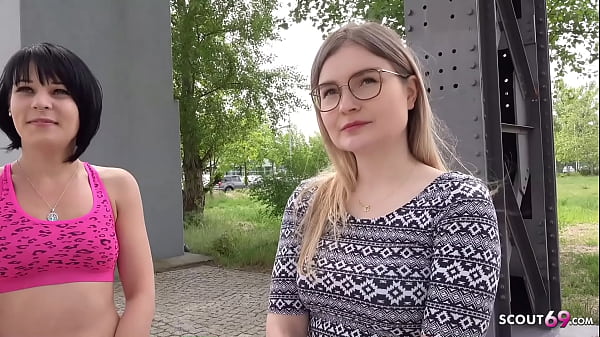 German Scout - 2 Schlanke Teens Aus Der Hauptstadt Abgeschleppt Und Zusammen Gefickt thumbnail