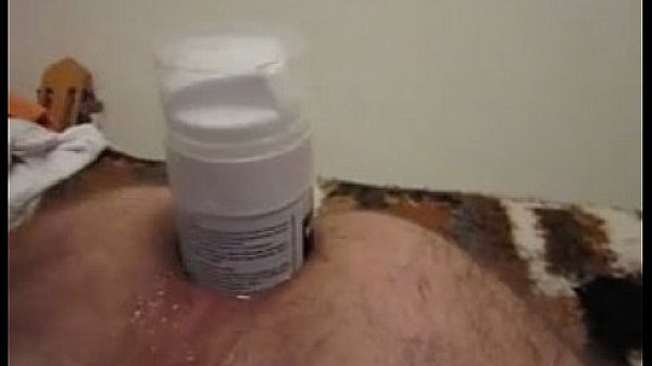 Homemade anal toy gaping 