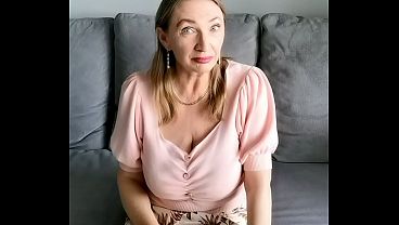 Mature woman comforts young man after breakup with striptease and bedroom lessons