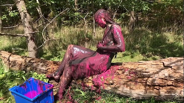 Messy Cute Girl, Dirty Muddy And Gunged In Sexy Pink thumbnail
