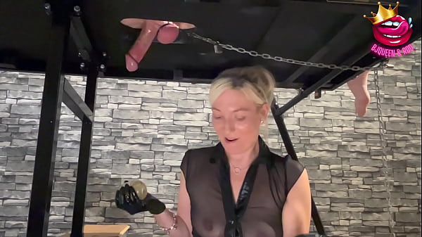 Ruined multiple times restrained on the milking table