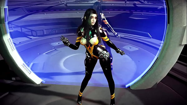 Sexy asian Tachy in tight crotchless bodysuit_dancing_alone onspaceship