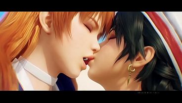 Talim x Kasumi lesbian kissing (Soul Calibur, Dead or alive/AI generated) video thumbnail