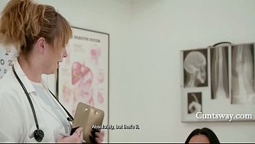 Busty milf fucks her short and cute stepdaughter during her consultation 