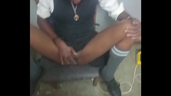 Petite 18 year old student spreads her pussy and play with it while the teacher watch and jerk off she even wiggled her ass on his white cock