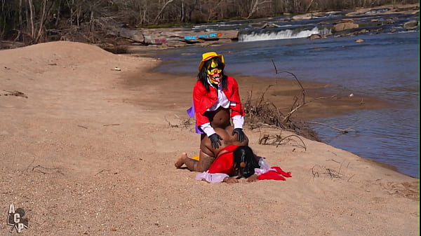 Big Booty Ebony Slut Fucks Clown & They Both Dressup For Halloween Day thumbnail