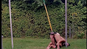 homemade hardcore gay serf fag slut presented outside from his master as public sex and fucktoy for friends and guests 