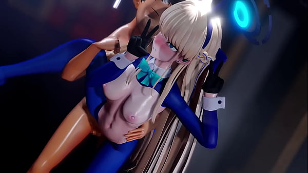 Toki faints with a double peace sign until he climaxes with a piston reverse bunny ver