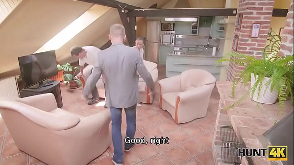 HUNT4K. Man watches how his lassie sucks strangers dick for_cash