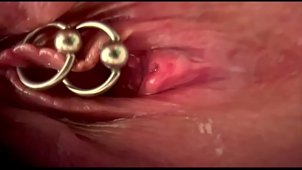 Extreme Close Up Rubbing My Pierced Clit by MakeUp Brush and Huge Orgasm make me completely Wet my Pussy 