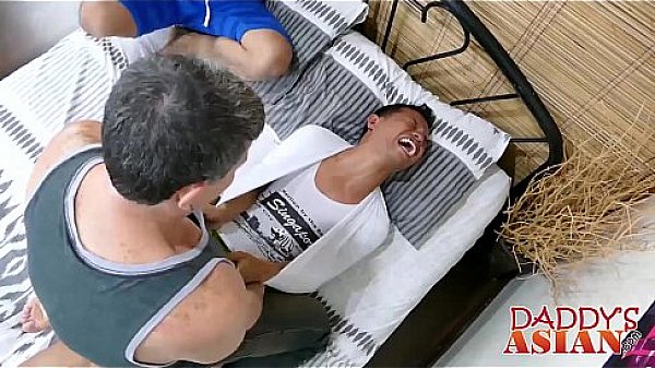 Asian tickling and anal threesome 