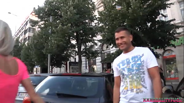 Play MP4 - Two hot blonde angels took amateur dude into the fuck car to have some sexy fun and cum