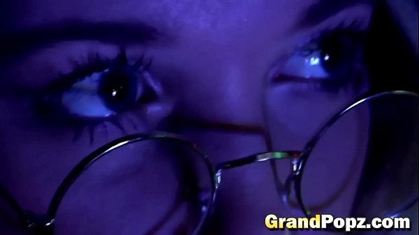 Reverse cowgirl blonde teen riding old stud 