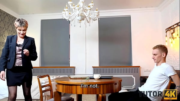 TUTOR4K. Strict tutor doesnt mind having quick sex with new student 