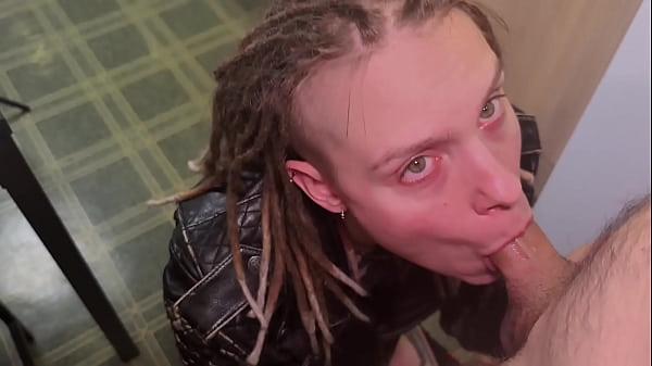 Her leather jacked turned his_on so hard that_we nearly broke_the table Blowjob doggystyle missionary