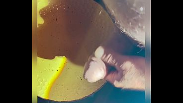 Pumped cock drips cum 