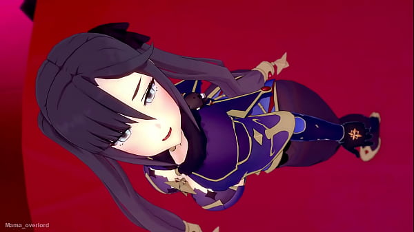 Mona esta caliente y quiere probar sus movimientos en la cama (Genshin) 