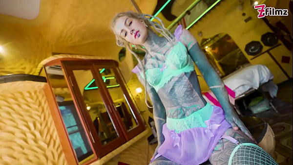 Dreadlocked TATTOOED stripper ending her show with a happy ending ANAL and facial! 