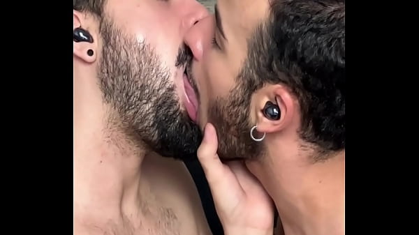 Two hot guys kissing 