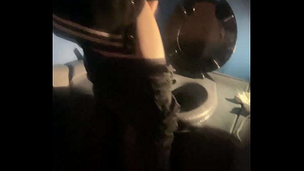 Amateur boy opens street public toilets, catches his ginger friend peeing and lends him a helping hand