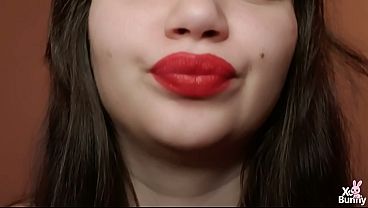 Romanian With Big Natural Lips With Red Lipstick Smoking A Cigarette In Your Face thumbnail