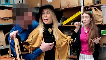 Grandma and Teen Caught, Fucked Hard by Security