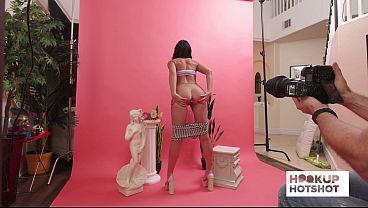 BTS - Beautiful MILF Sienna Rae Shows Curves In A Backstage Tease!
