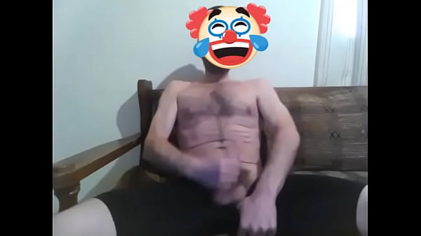 Big clown cock and he jerks off tremendously his big veiny cock loaded with milk 