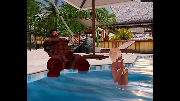 super handsome hunk duane brown jerks at resort pool