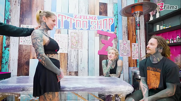 Tattooed couple fuck with big cocks merry gets inked foursome 