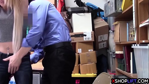 Blonde teen thief suspected and_fucked by a security guy